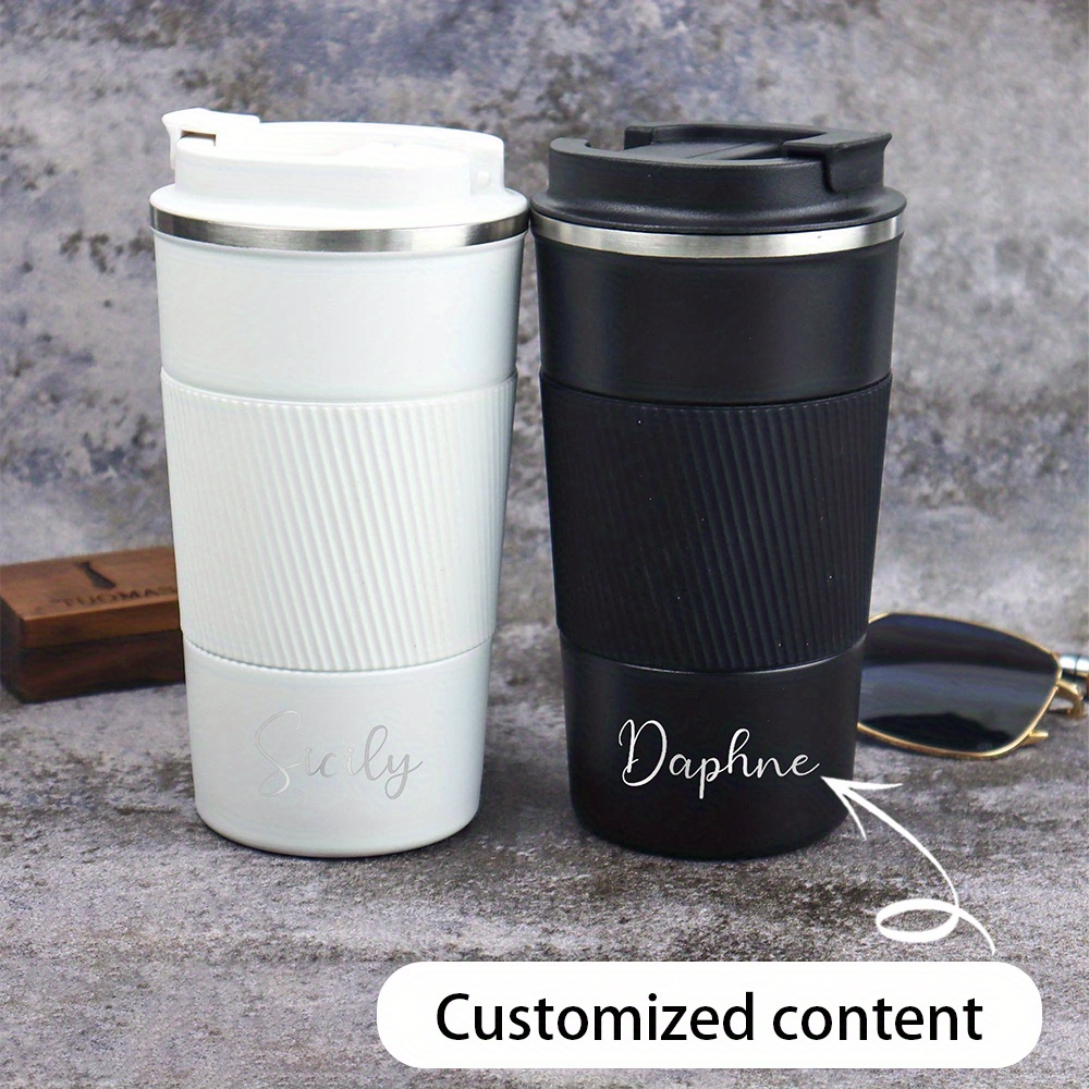 Coffee Tea Name - 맞춤 이름이 새겨진 스테인리스 스틸 여행용