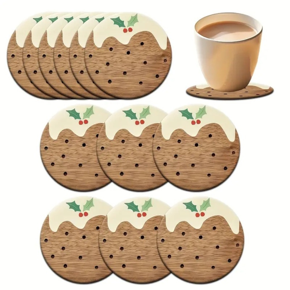 Coffee Tea And Sugar Set - 나무 컵받침 세트 푸딩 스타일 내열