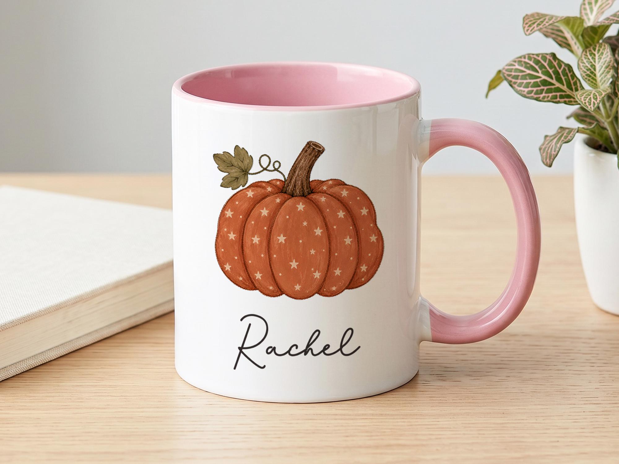 Coffee Tea Name - 맞춤형 호박 머그컵, 이름이 새겨진 가을