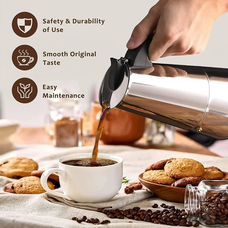 6 컵 모카 포트 스테인레스 스틸 커피 메이커 여과기  - Moka Pot Stove 리뷰 및 가격