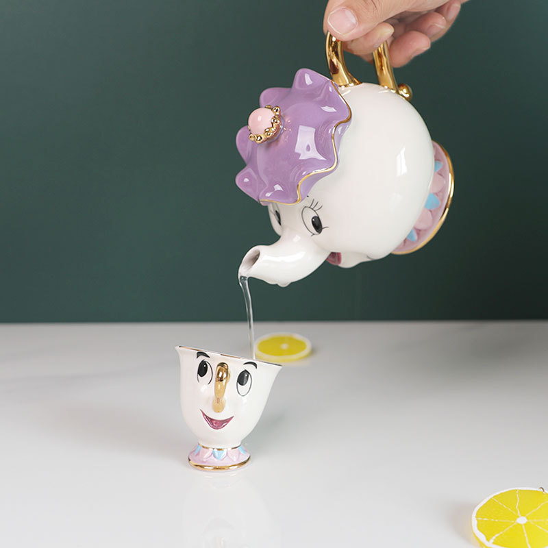 재고 있음 귀여운 만화 미녀와 야수 커피 포트 머그컵  - Coffee Tea And Sugar Set 리뷰 및 가격