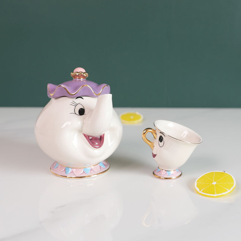 뜨거운 차 주전자 만화 미녀와 야수 커피 포트 머그컵  - Coffee Tea And Sugar Set 리뷰 및 가격
